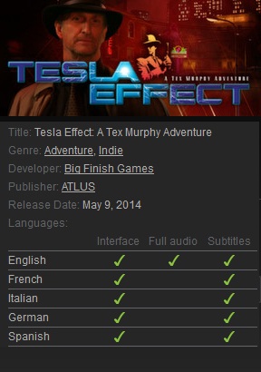 Tesla Effect: A Tex Murphy Adventure Steam - Click Image to Close